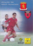 Valletta FC - Neuchatel Xamax, 12.8. 2003, UEFA Cup Qualf., Stadium Ta Qali., Official Programme