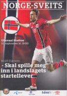 Norge - Sveits (Norway - Switzerland), 10. 9. 2013, Ullevaal Stadion, Official Programme